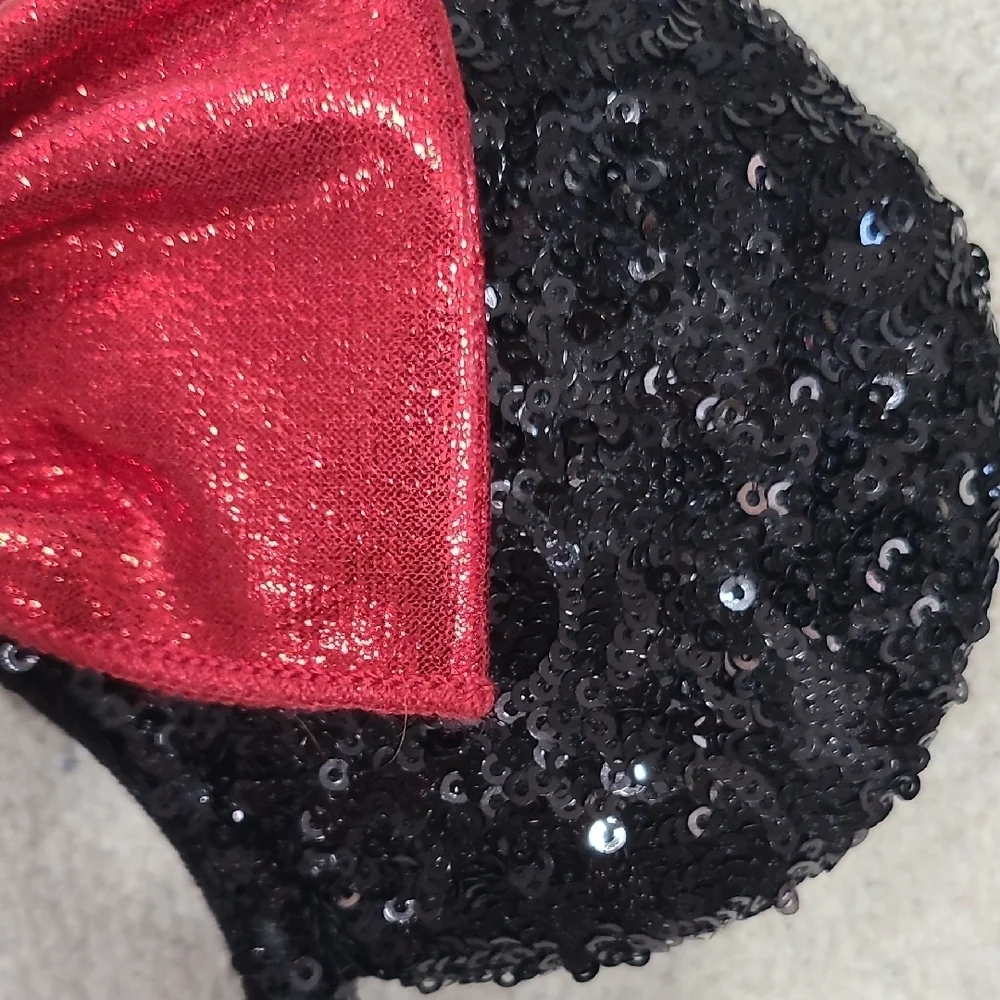 Sequin Black and Red Bow Kids Headband